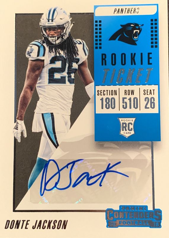 Donte Jackson 2018 Contenders #261 Rookie Ticket Auto Variation Rookie SGC 9.5