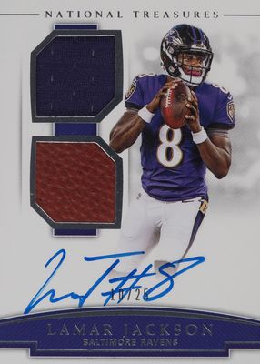 2018 National Treasures #RSC-LJ Rookie NFL Gear Signature Combos (/25)