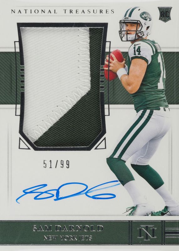 Sam Darnold 2018 National Treasures #162 Rookie Patch Auto /99 PSA 10