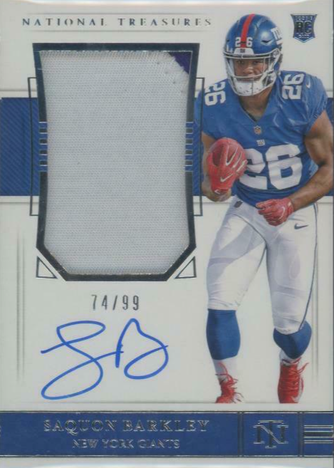 Saquon Barkley 2018 National Treasures #169 Rookie Patch Auto /99