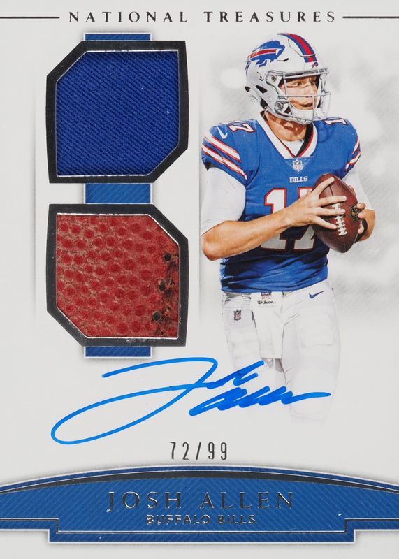 Josh Allen 2018 National Treasures #RSC-JA Rookie NFL Gear Signature Combos (/99) PSA 8