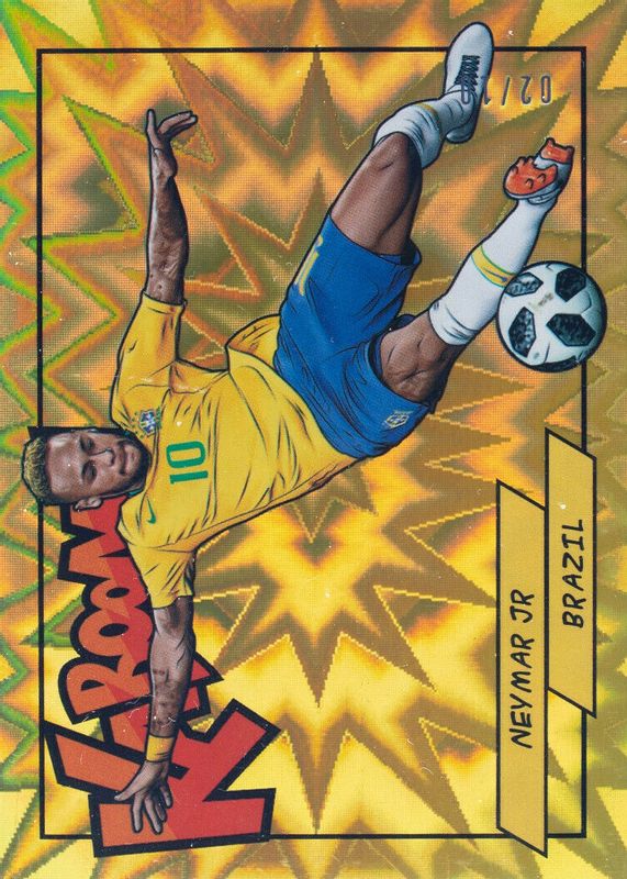 Neymar Jr. 2018 Panini Rewards #K-NJ Kaboom! - Gold /10 SGC 9