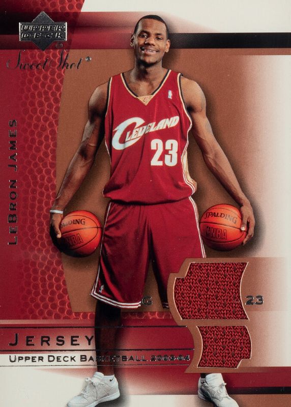 LeBron James 2003 Upper Deck Sweet Shot #LJ-J Game Jersey Rookie BGS 9.5