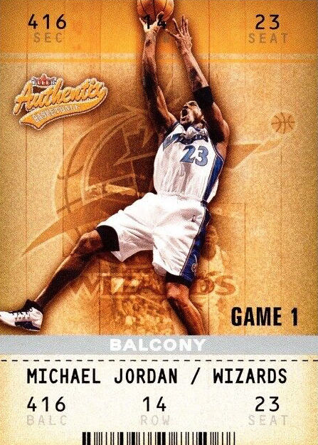 Michael jordan TOPPS パラレル　レア　ジョーダン Michael Jordan 2002 Fleer Authentix #72 Balcony /250 Price Guide