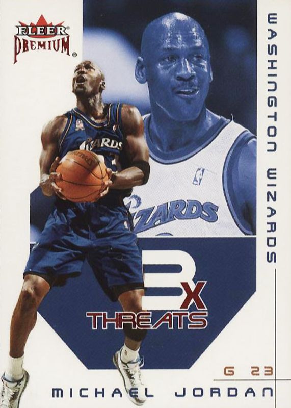 Michael Jordan 2002 Fleer Premium #7TT Triple Threats - Ruby /100 PSA 10