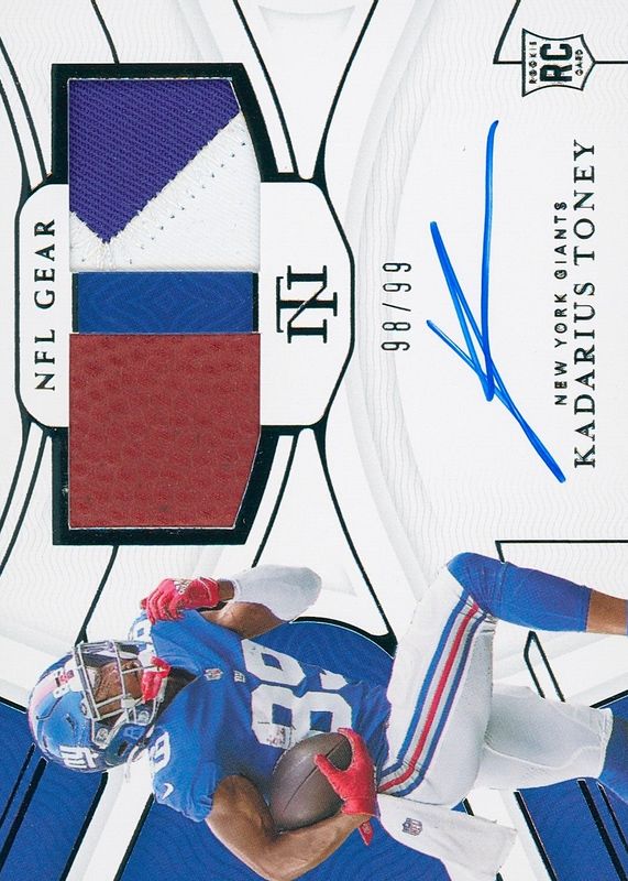 Kadarius Toney 2021 National Treasures #RSC-KAT Rookie NFL Gear Signature Combos (/99) Rookie PSA 10