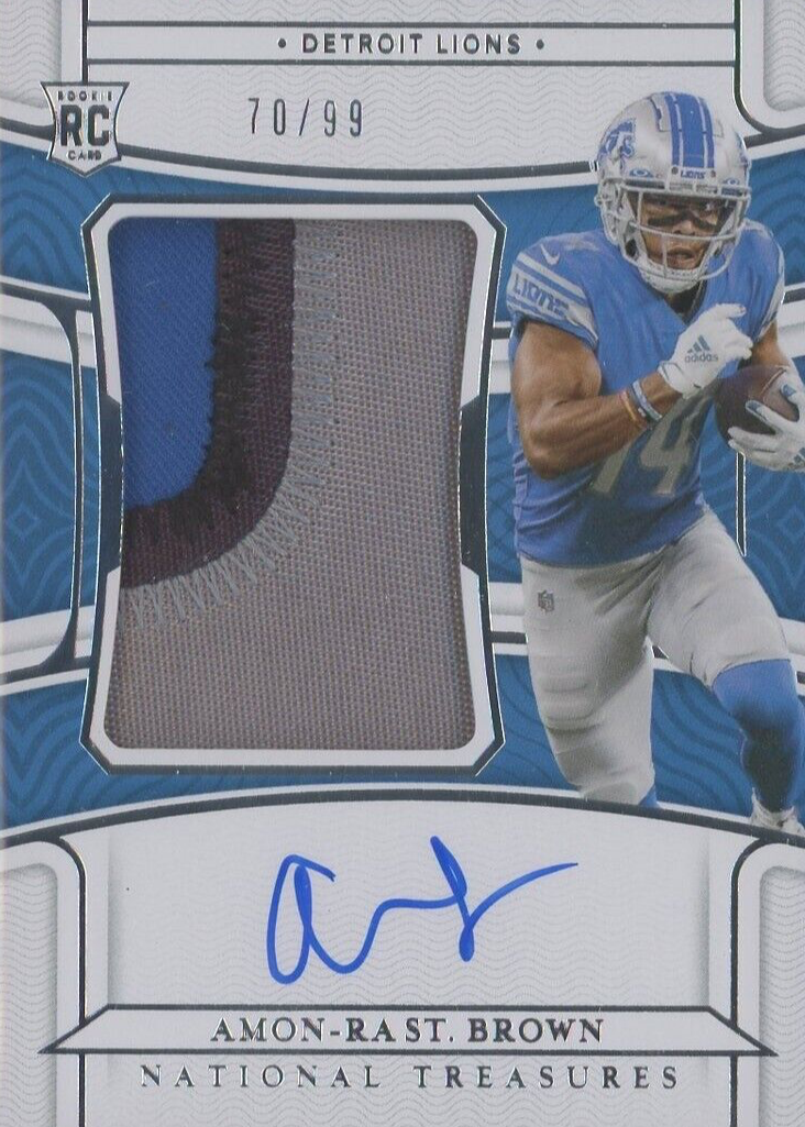 Amon-Ra St. Brown 2021 National Treasures #183 Rookie Patch Auto