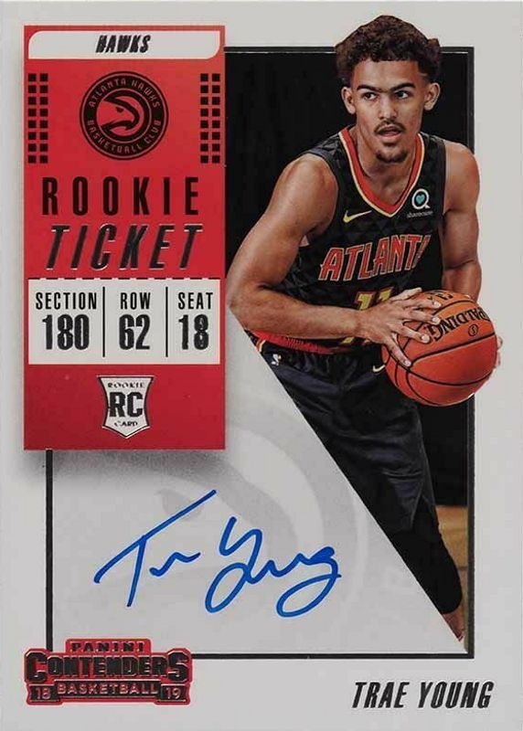 Trae Young 2018 Contenders #142 Rookie Ticket Auto (Ball at Waist) RAW