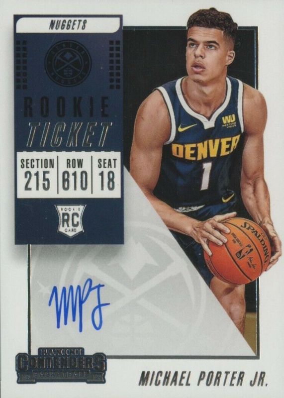 Michael Porter Jr. 2018 Contenders #137 Rookie Ticket Auto Rookie RAW