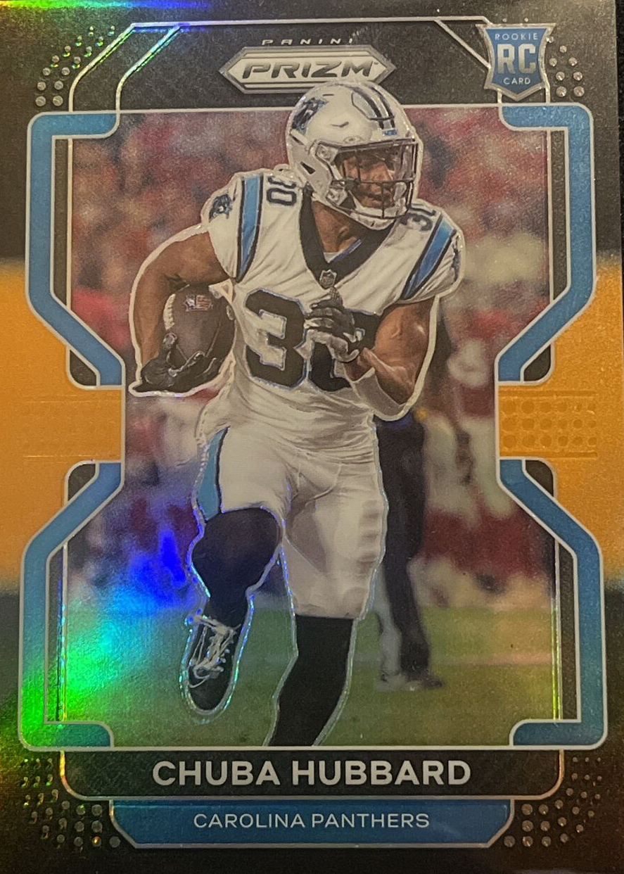 Chuba Hubbard 2021 Chronicles #PB-24 Prizm Black - Orange /75 