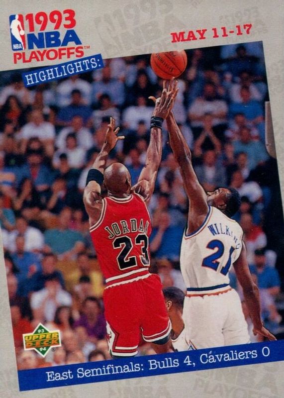 Michael Jordan 1993 Upper Deck #187 NBA Playoffs Highlights ("East Semifinals") PSA 10