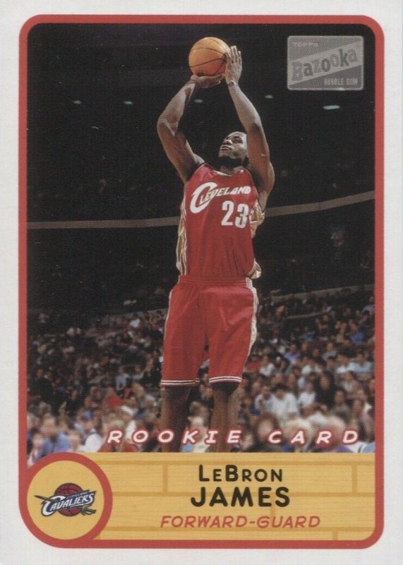 LeBron James 2003 Bazooka #223 Base (Road Red Jersey) Rookie BGS 9