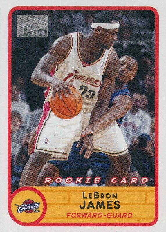 LeBron James 2003 Bazooka #223 Base (Home White Jersey) Rookie RAW