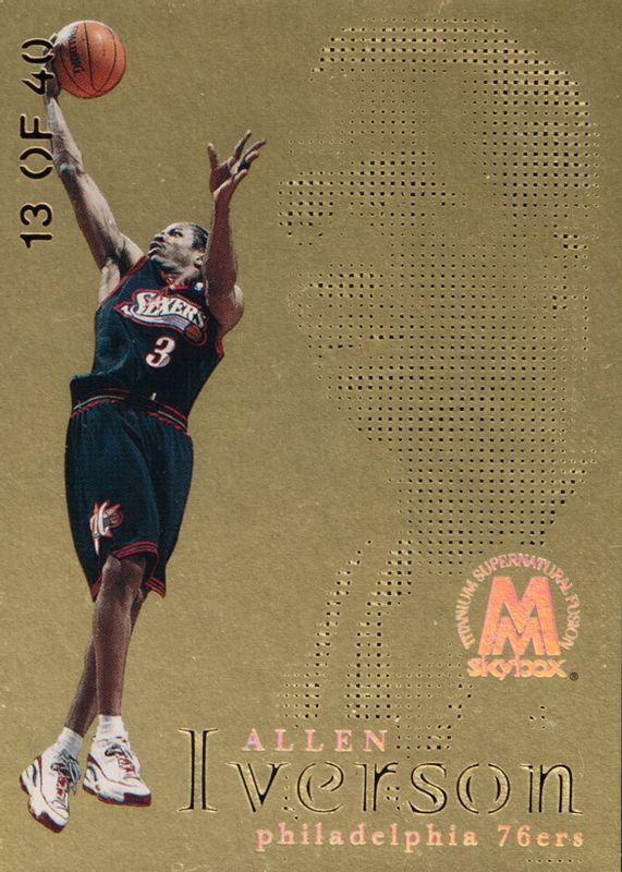 Allen Iverson 1998 SkyBox Molten Metal #39F Supernatural - Titanium Fusion /40 PSA 10