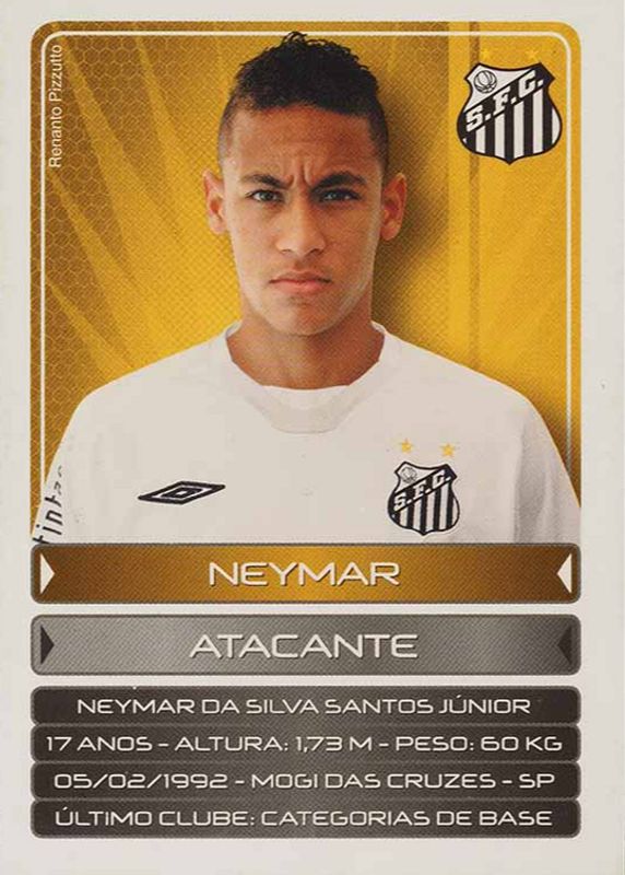 Neymar Jr. 2009 Abril Gol Cards #154 Base Rookie PSA 8