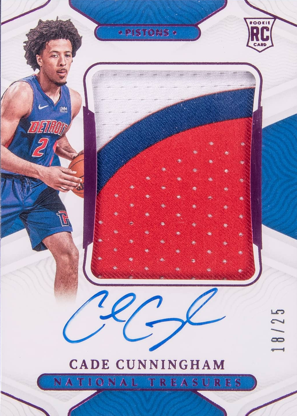 Cade Cunningham 2021 National Treasures #123 Rookie Patch Auto