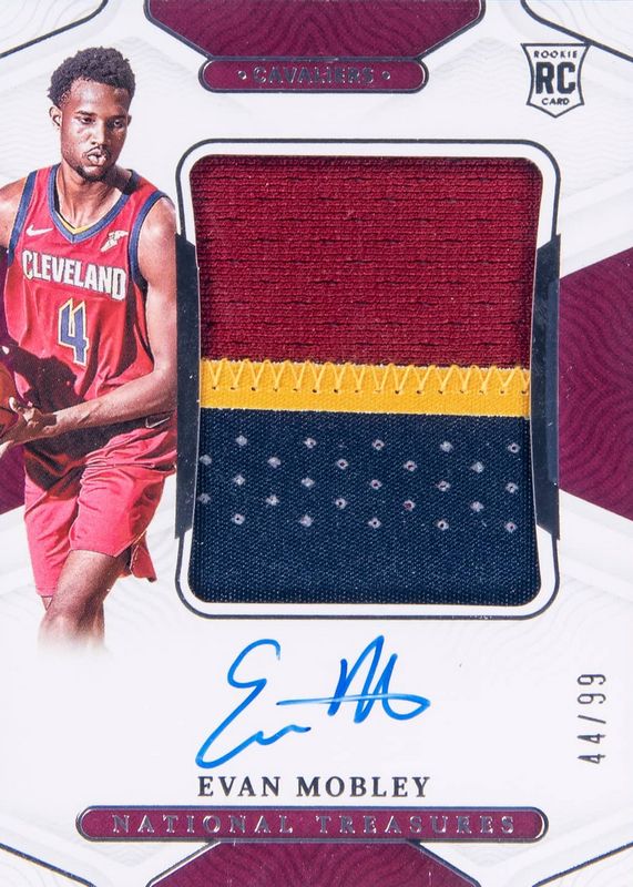 Evan Mobley 2021 National Treasures #147 Rookie Patch Auto /99 Rookie PSA 10