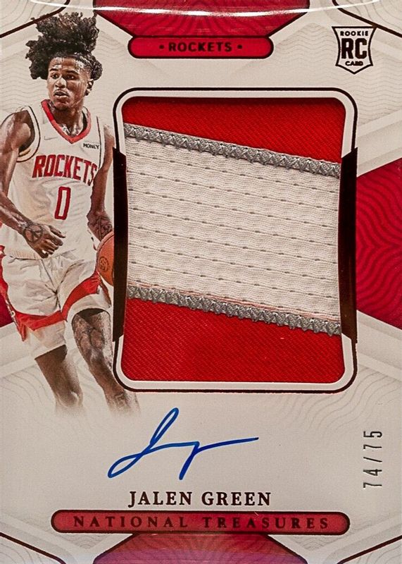 Jalen Green 2021 National Treasures Rookie Patch Auto - NBA 75th