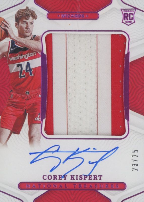 Corey Kispert 2021 National Treasures #112 Rookie Patch Auto - Pink (/25) Rookie SGC 9.5