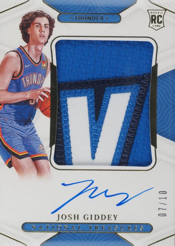 Josh Giddey 2021 National Treasures #114 Rookie Patch Auto - Gold /10 RAW