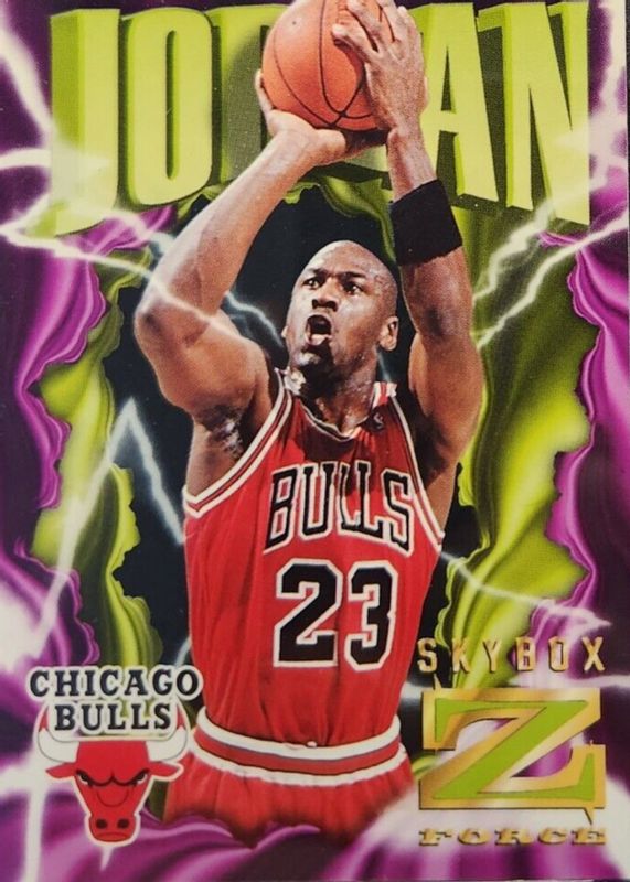 Michael Jordan 1996 SkyBox Z-Force #11 Z-Cling SGC 9