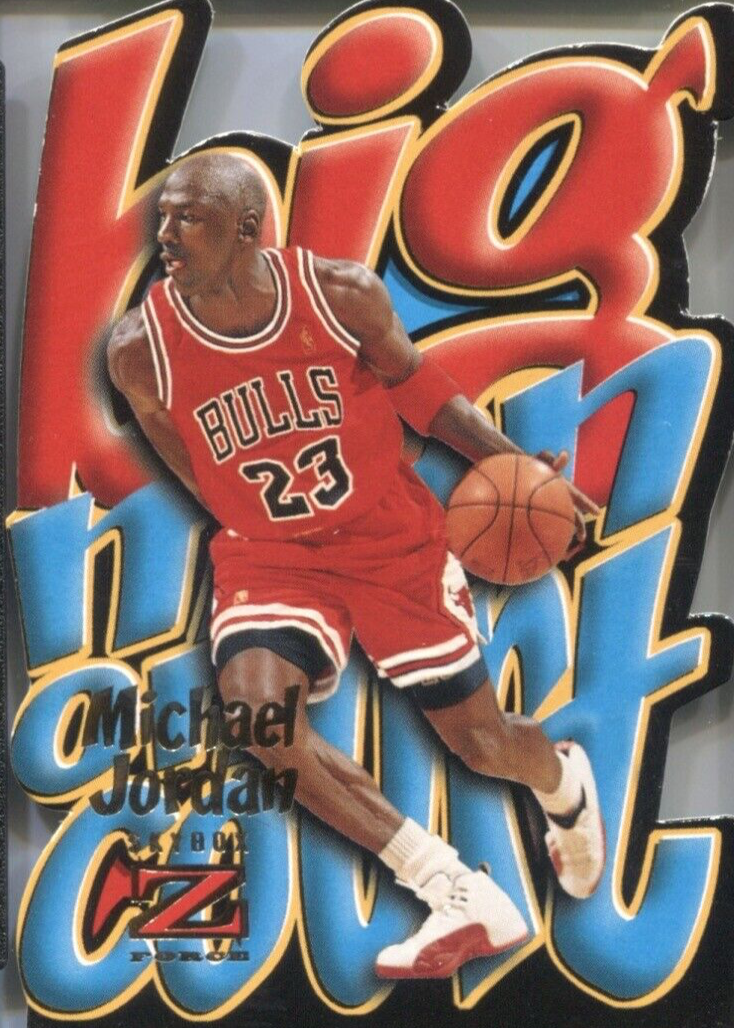 Michael Jordan 1996 SkyBox Z-Force #4 Big Men on Court Price Guide 