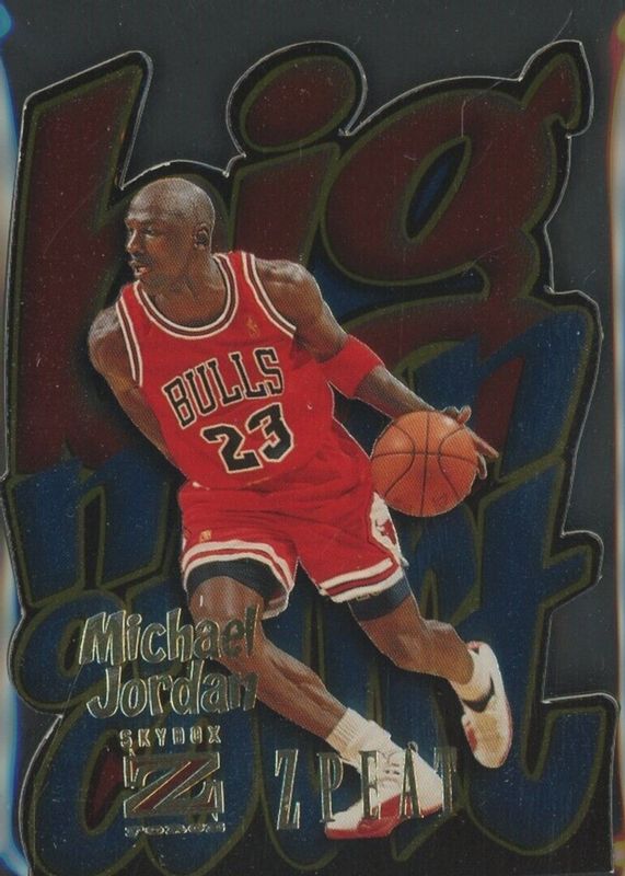 Michael Jordan 1996 SkyBox Z-Force #4 Big Men on Court - Z-Peat PSA 7.5