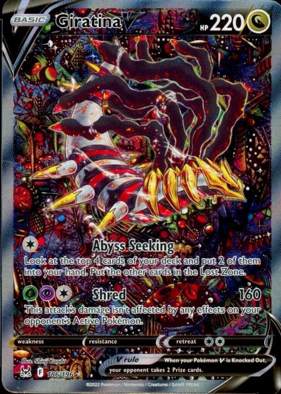 Giratina V 2022 Sword & Shield: Lost Origin #186/196 Holo (Alternate Full Art) PSA 8