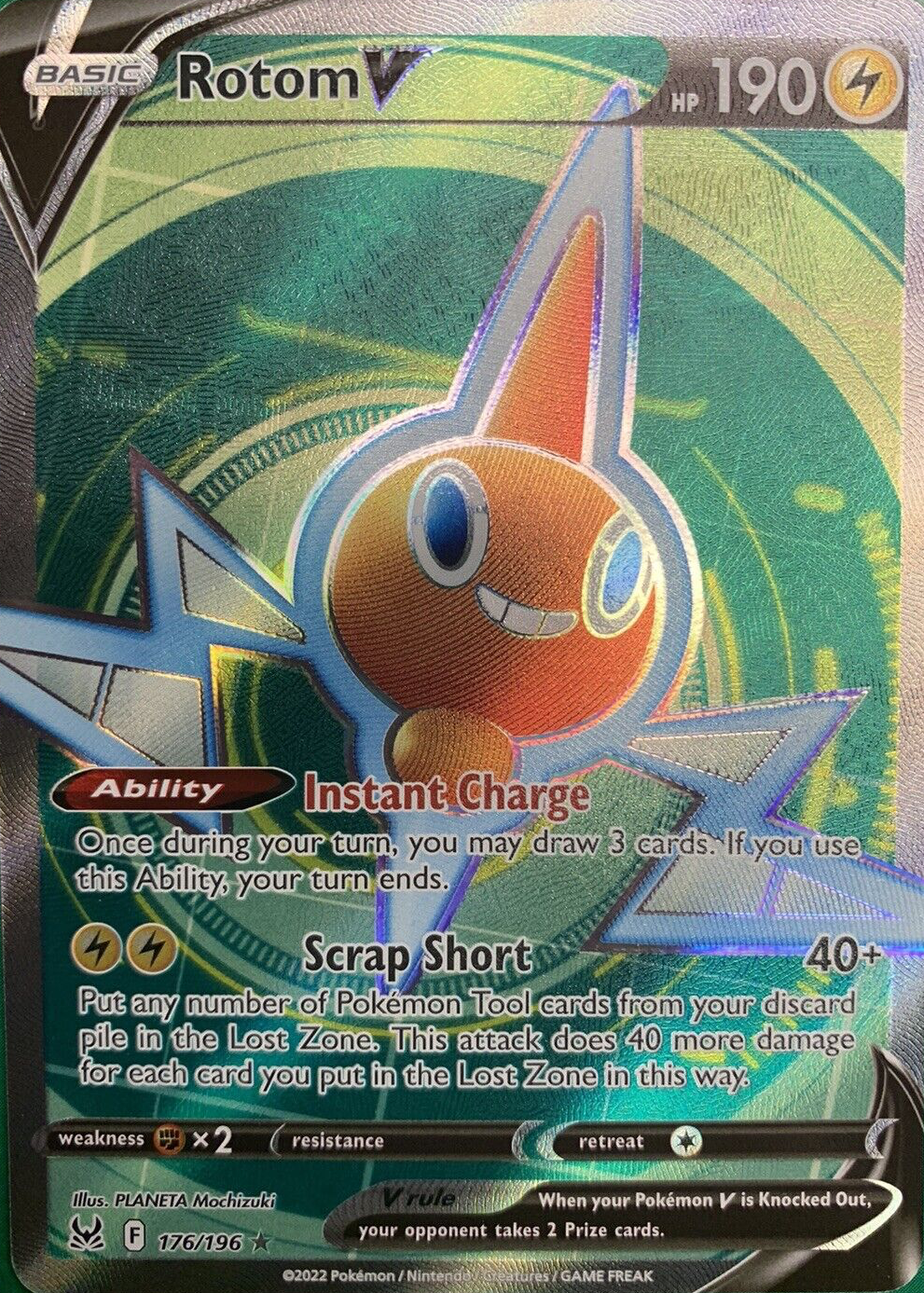 rotom v pokemon card value Rotom V 2022 Sword & Shield: Lost Origin #176/196 Holo (Full Art) Price  Guide