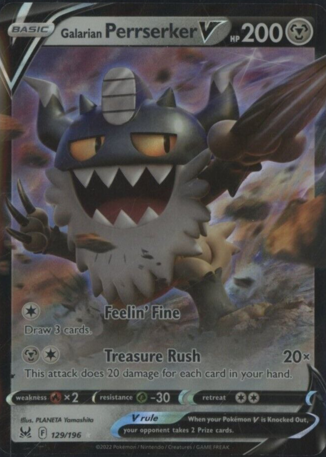 Galarian Perrserker V 2022 Sword & Shield: Lost Origin #129/196 Holo Price  Guide - Sports Card Investor