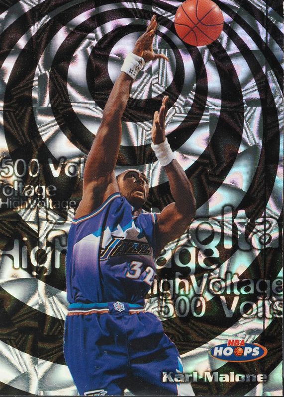 Karl Malone 1997 Hoops #20HV High Voltage - 500 Volts /500 RAW