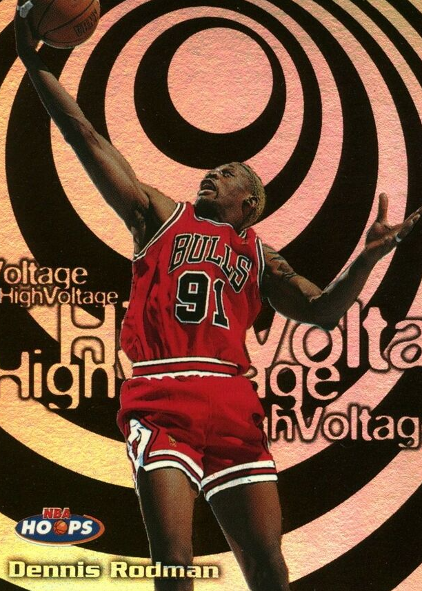 Dennis Rodman 1997 Hoops #16HV High Voltage Price Guide - Sports 
