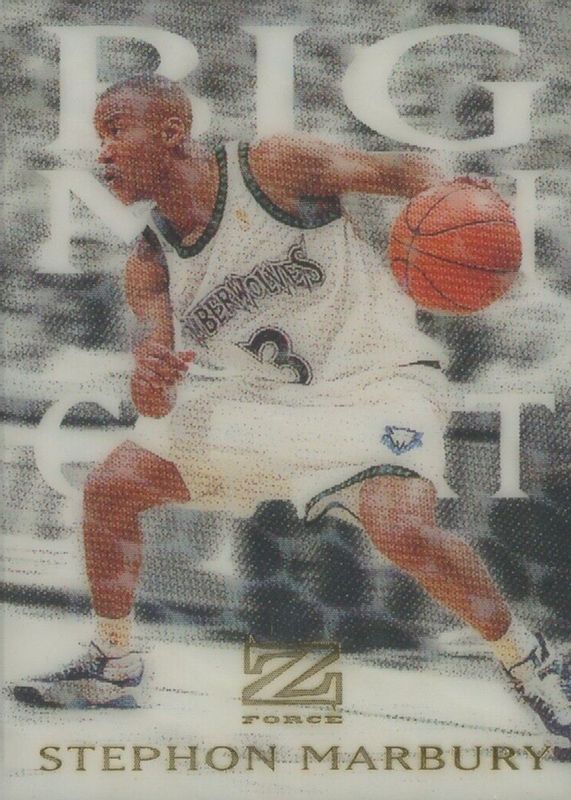 Stephon Marbury 1997 SkyBox Z-Force #11BMOC Big Men on Court PSA 8