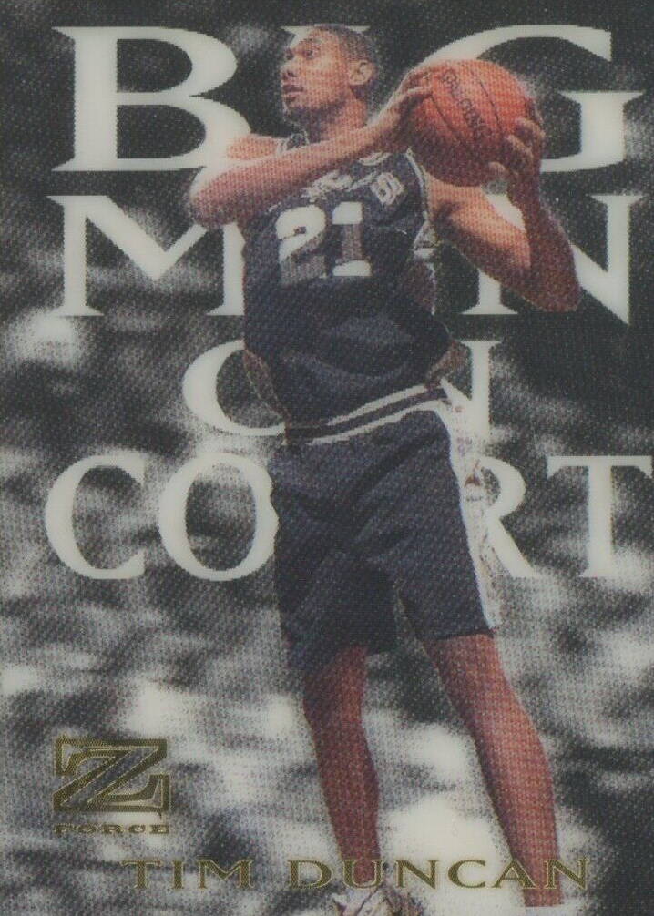 Tim Duncan 1997 Skybox Z-Force #4BMOC Big Men on Court Price Guide