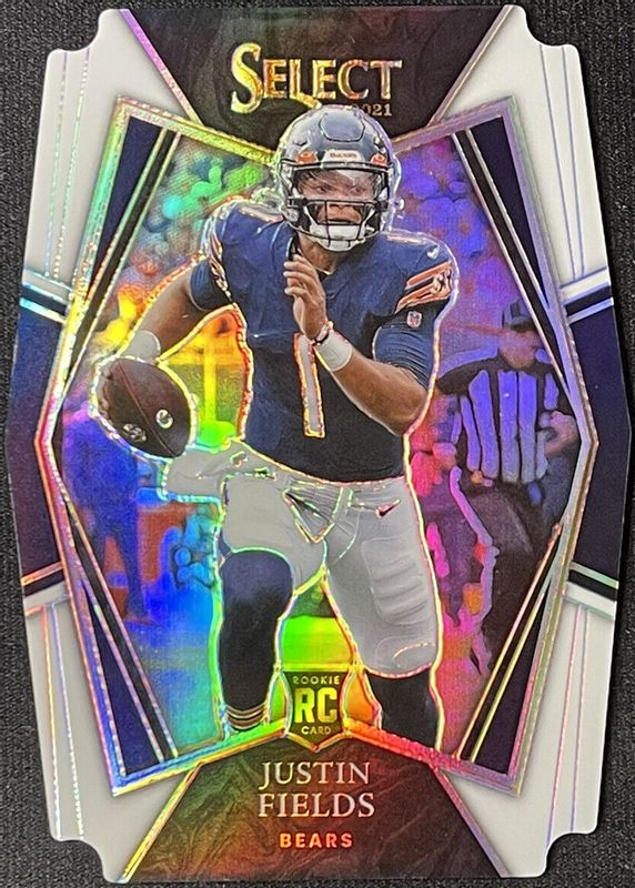 Justin Fields 2021 Select #150 Premier Level White Die-Cut /99 Rookie RAW