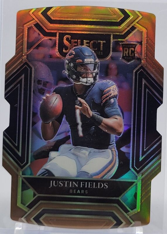 Justin Fields 2021 Select #250 Club Level Copper Die-Cut /199 Rookie PSA 10