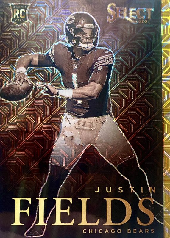 Justin Fields 2021 Select #AS-4 Artistic Selections - Gold /10 Rookie SGC 9