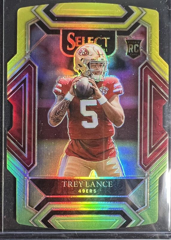 Trey Lance 2021 Select #245 Club Level Red & Yellow Die-Cut Rookie PSA 9