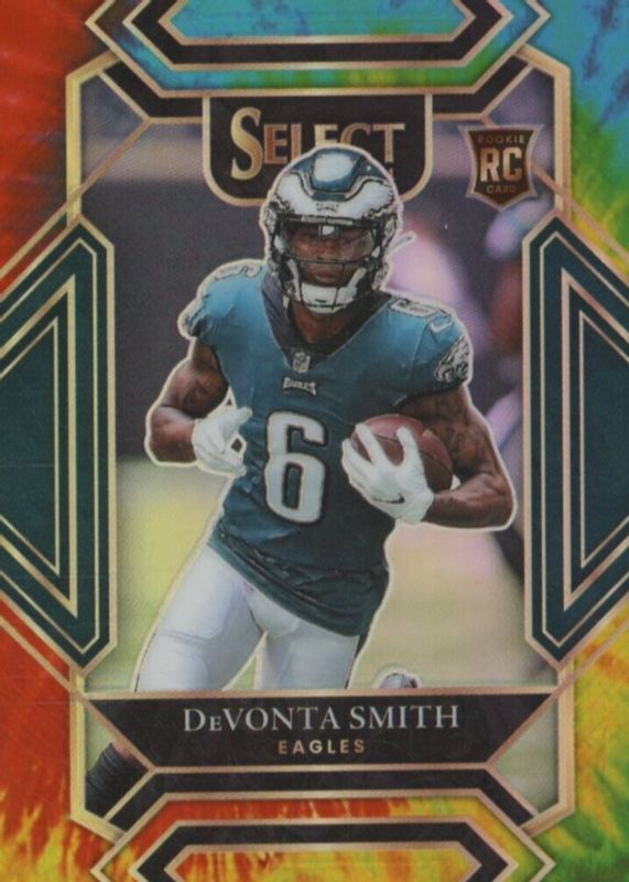 DeVonta Smith 2021 Select #249 Club Level Tie-Dye /25 Rookie BGS 9