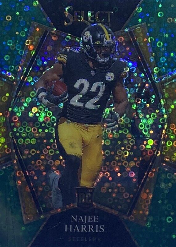 Najee Harris 2021 Select #153 Premier Level Green Disco /5 Rookie RAW