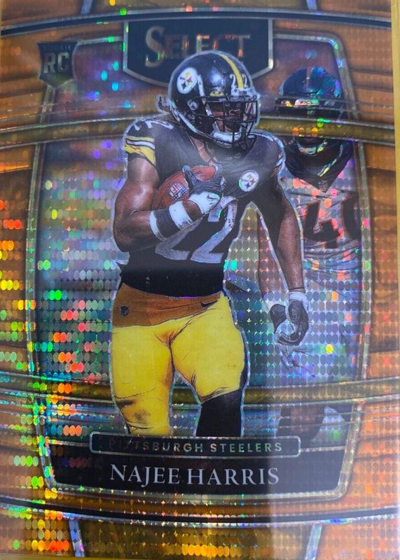 Najee Harris 2021 Select #53 Concourse Neon Orange Pulsar /7 Rookie SGC 10