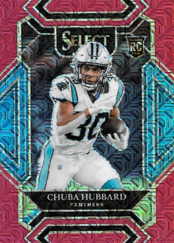 Chuba Hubbard 2021 Select #276 Club Level Red /49 Rookie PSA 10