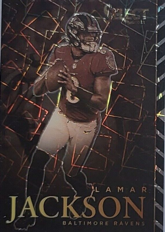 Lamar Jackson 2021 Select #AS-10 Artistic Selections - Black /1 PSA 10