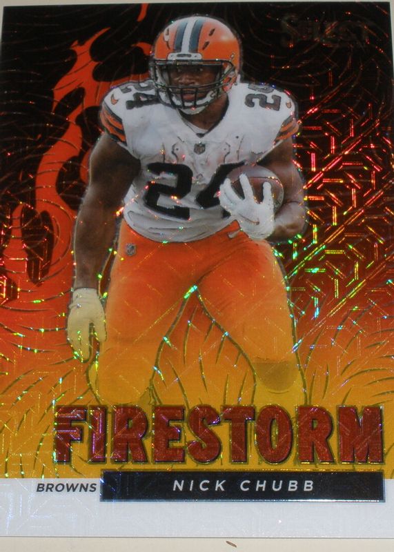 Nick Chubb 2021 Select #FS-9 Firestorm - Gold /10 BGS 9.5