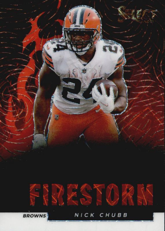 Nick Chubb 2021 Select #FS-9 Firestorm - Black /1 SGC 10