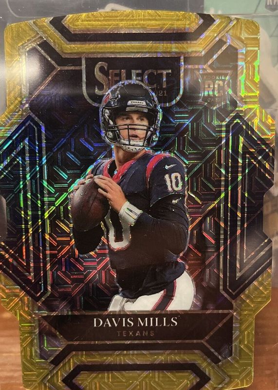 Davis Mills 2021 Select #265 Club Level Gold Die-Cut /10 Rookie SGC 10