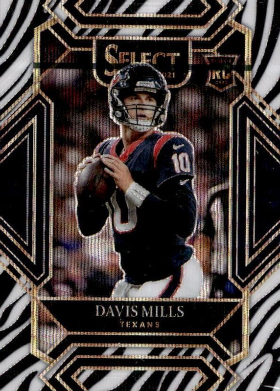 Davis Mills 2021 Select #265 Club Level Zebra /(SSP) Rookie PSA 10