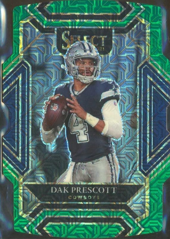 Dak Prescott 2021 Select #211 Club Level Green Die-Cut /5 RAW