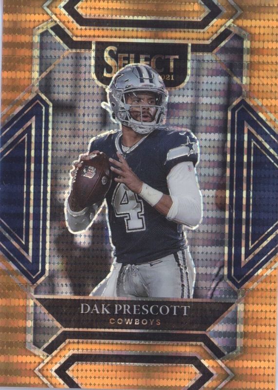 Dak Prescott 2021 Select #211 Club Level Neon Orange Pulsar /7 RAW