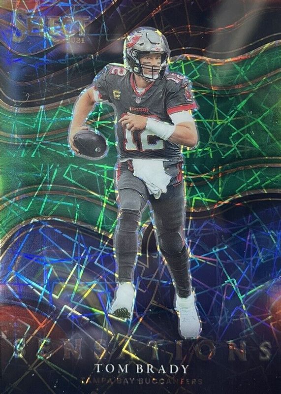 Tom Brady 2021 Select #SEN-5 Sensations - Green /5 SGC 9.5